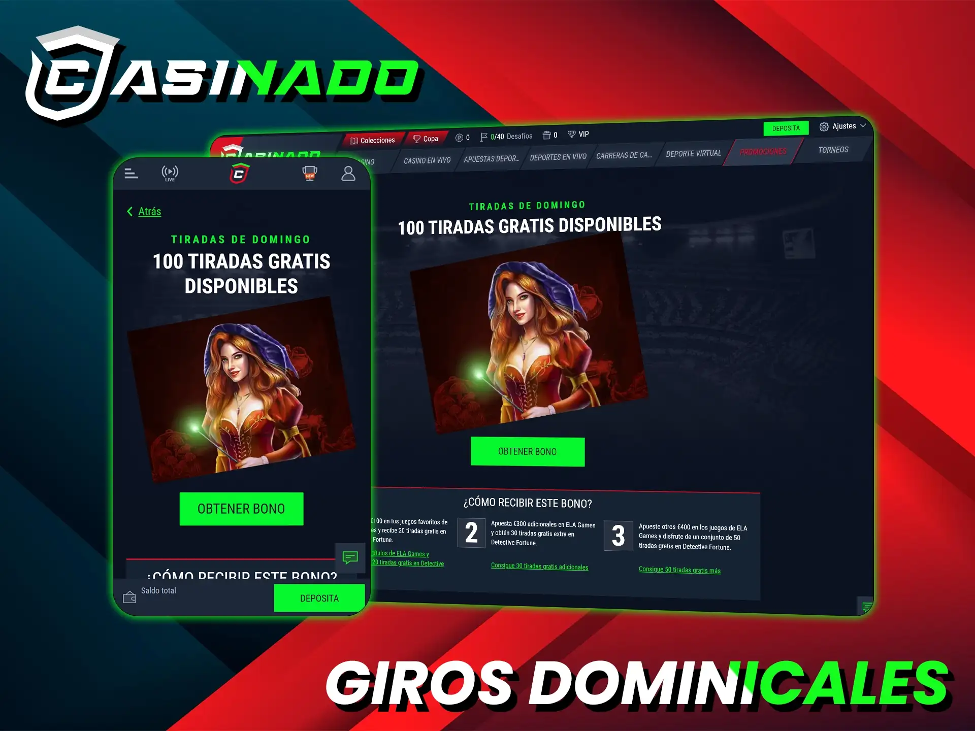Gana a lo grande con las tiradas gratis exclusivas de los domingos en Casinado.