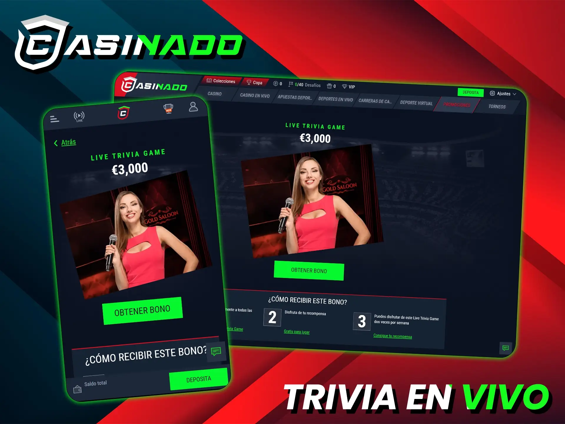 Gana emocionantes premios en el concurso del sitio web oficial de Casinado.
