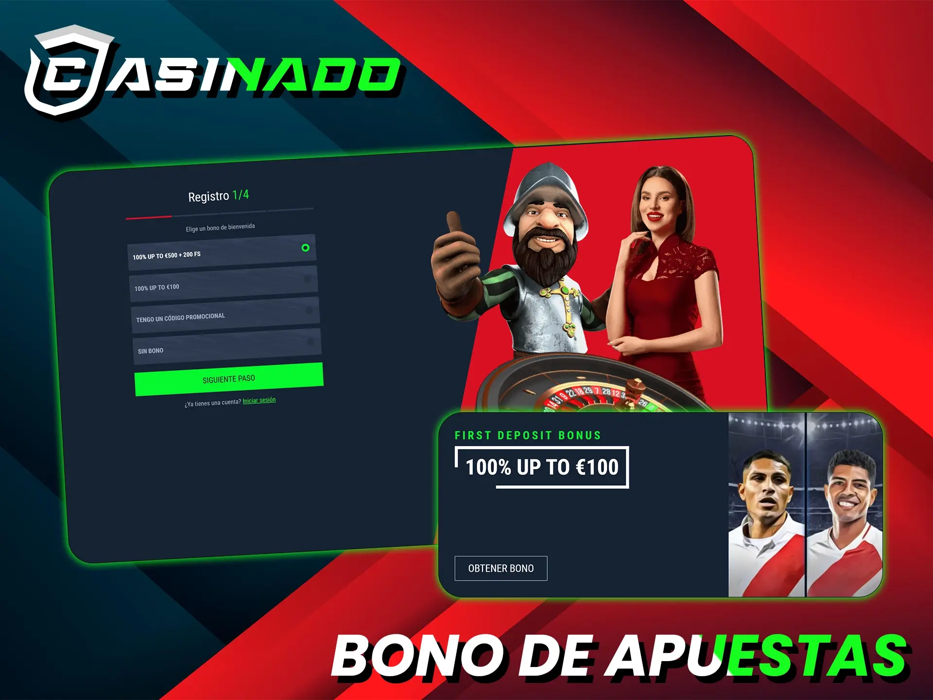 El sitio web del Casinado ofrece un bono para apuestas deportivas.