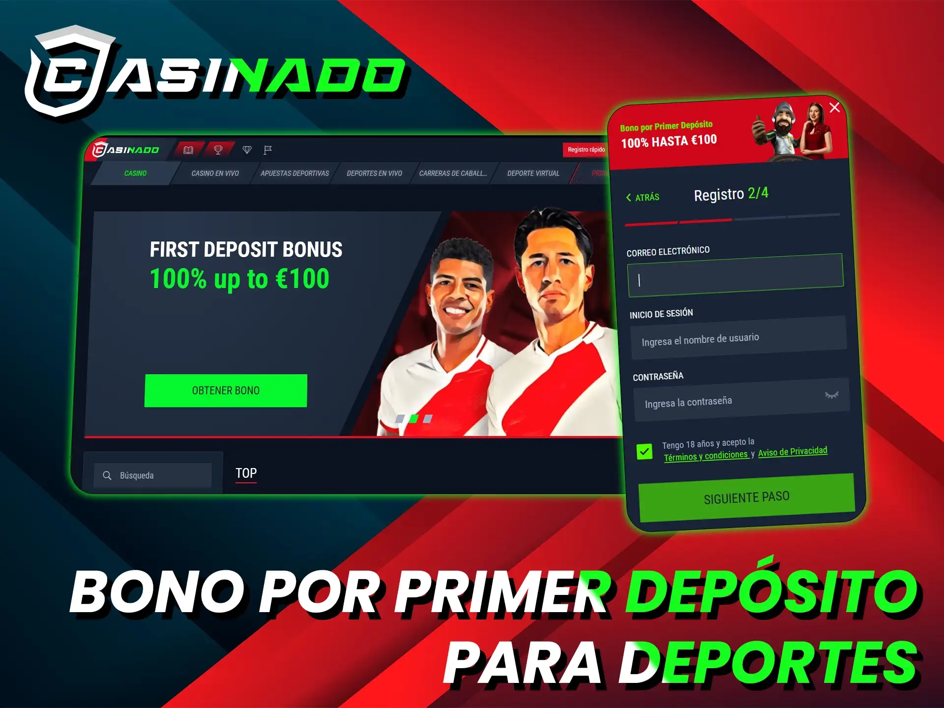Consigue una promocion exclusiva de registro para apuestas deportivas en Casinado.