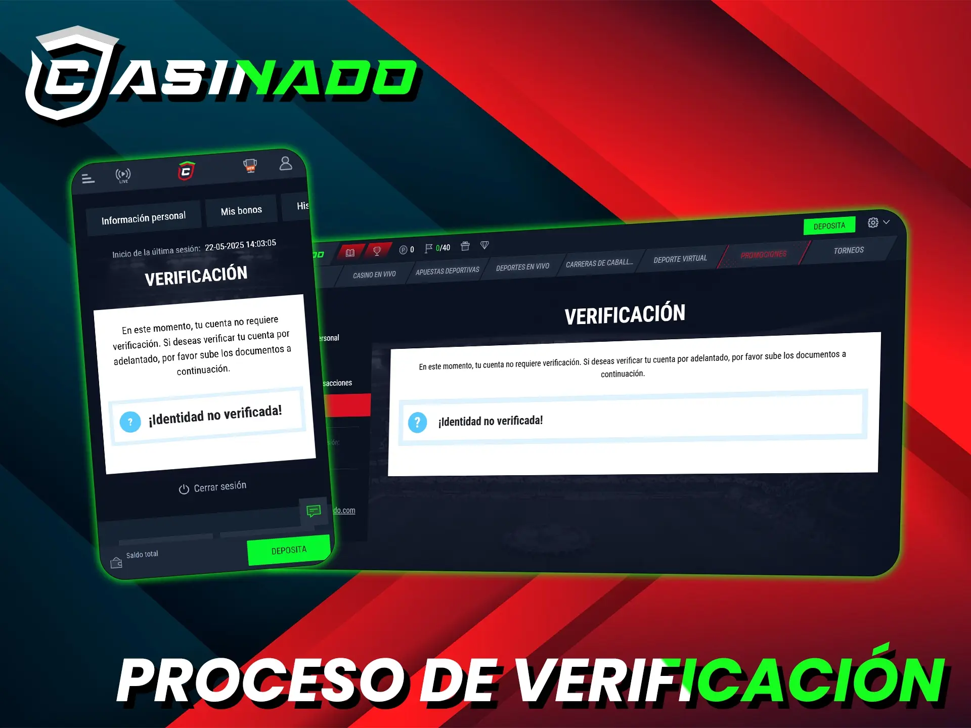 Proceso de verificacion de Casinado rapido y seguro.