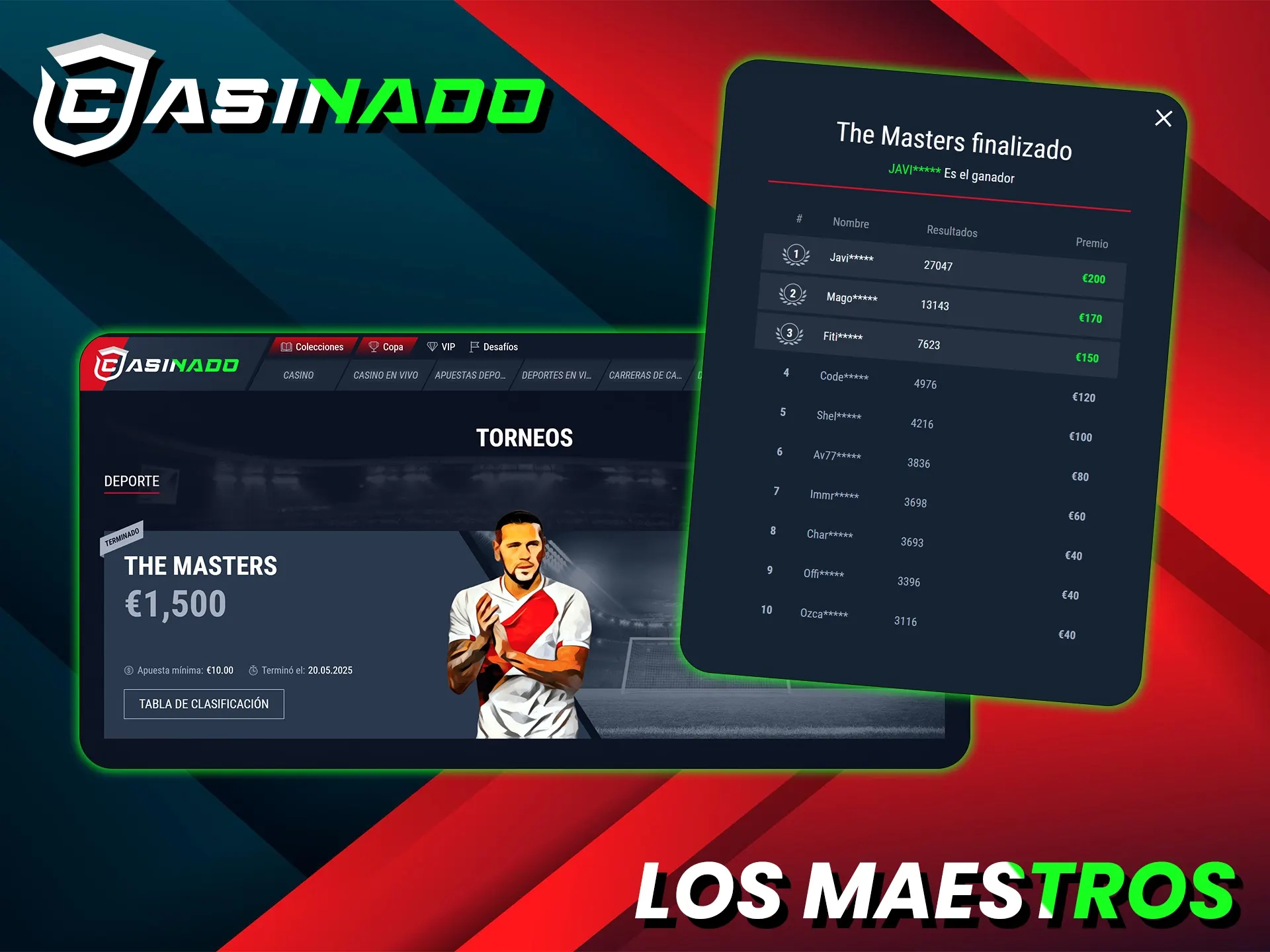Torneo de apuestas premium disponible en el sitio web de Casinado.
