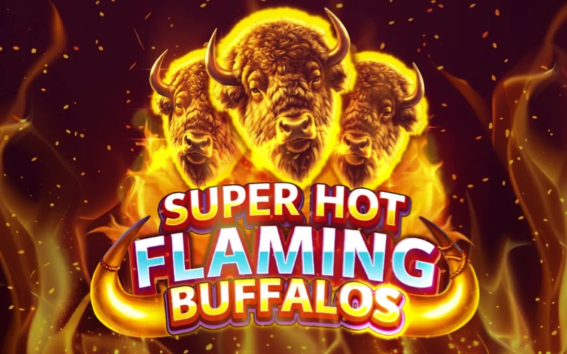 En Casinado, haz girar los tambores en Super Hot Flaming Buffalos y gana a lo grande.