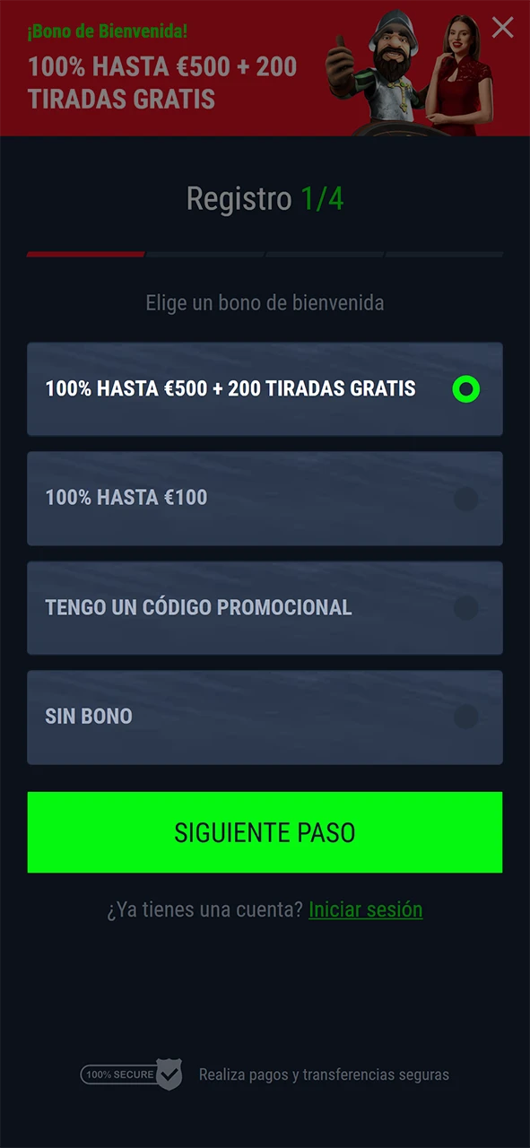 Elige tu bono de bienvenida en Casinado.