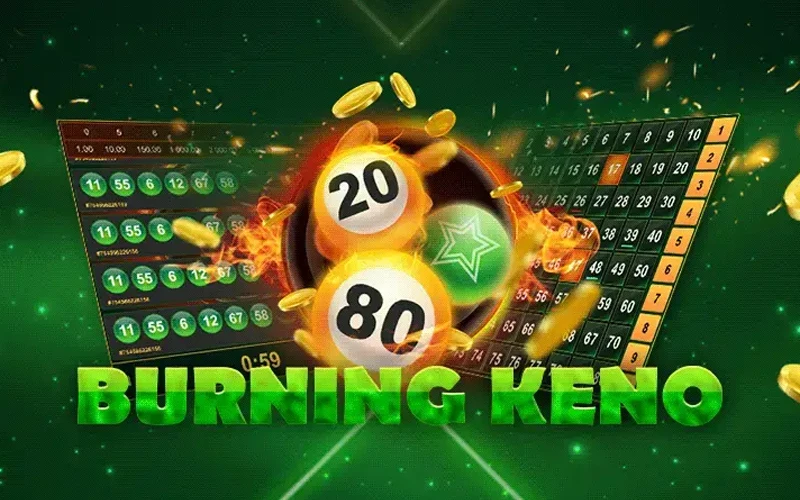 Gana a lo grande en el emocionante juego Burning Keno en Casinado.