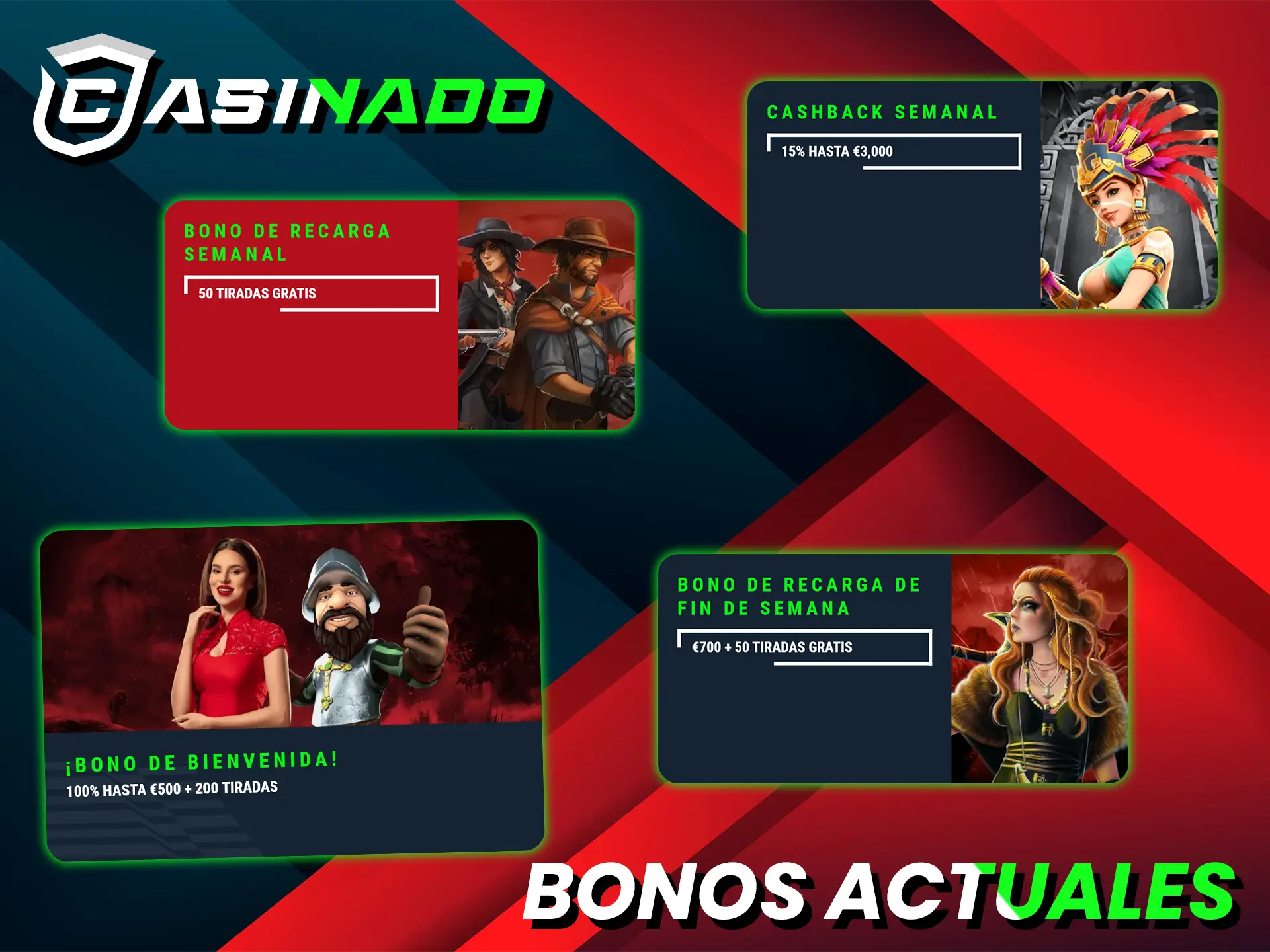 Reciba generosos bonos para juegos exclusivos en Casinado.