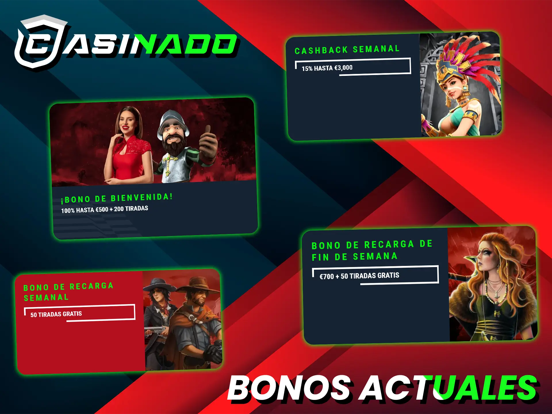 En Casinado encontrarás un montón de bonificaciones útiles para jugar a juegos instantáneos.