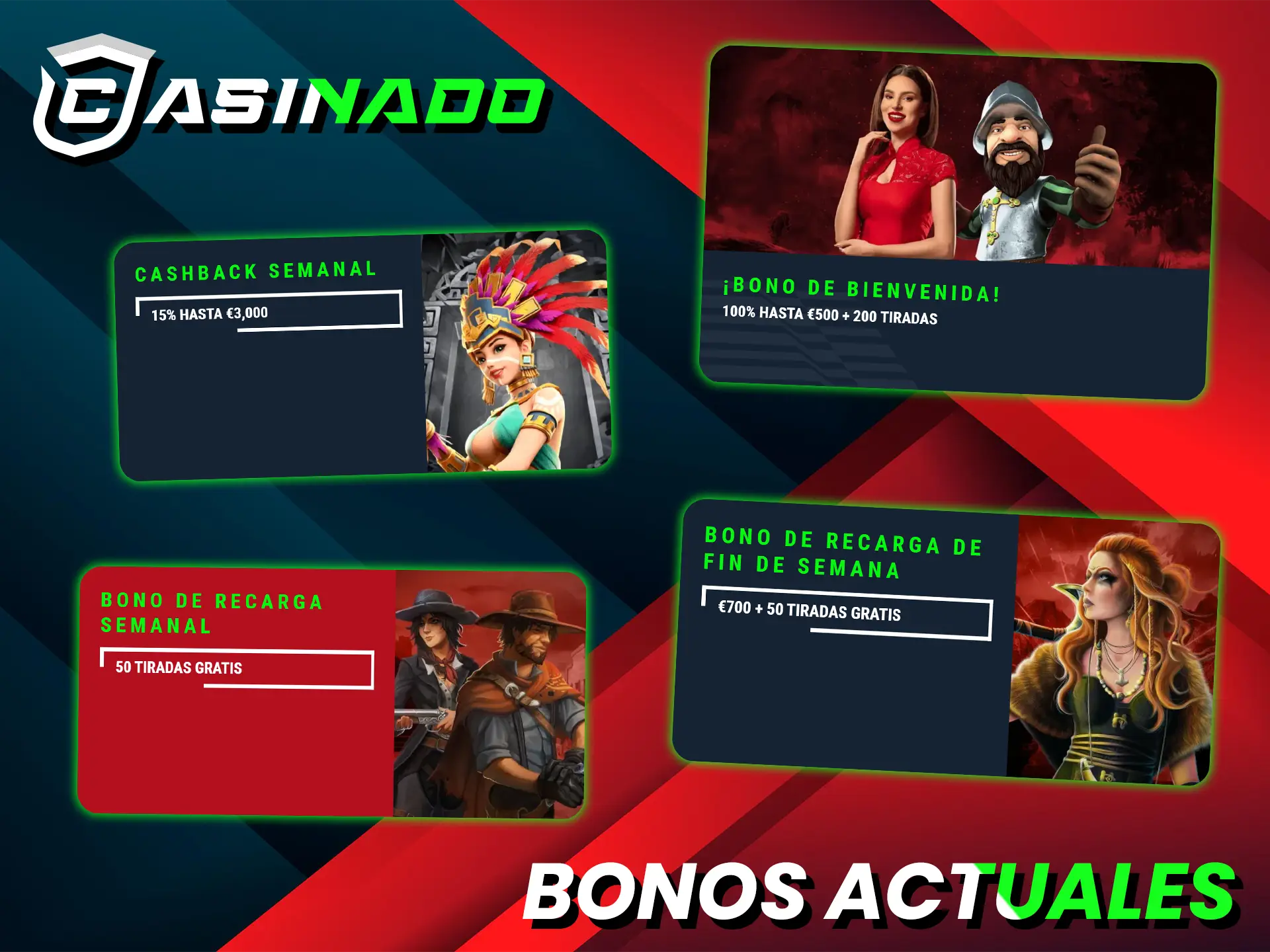 Reciba generosos bonos de Casinado para los juegos Megaways.