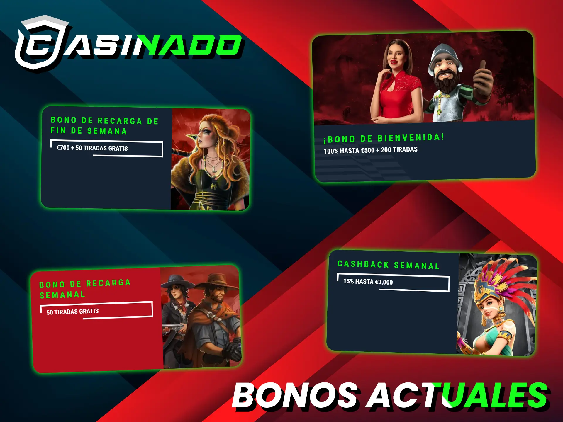 Utiliza los bonos de Casinado para aumentar tus ganancias en los nuevos juegos.