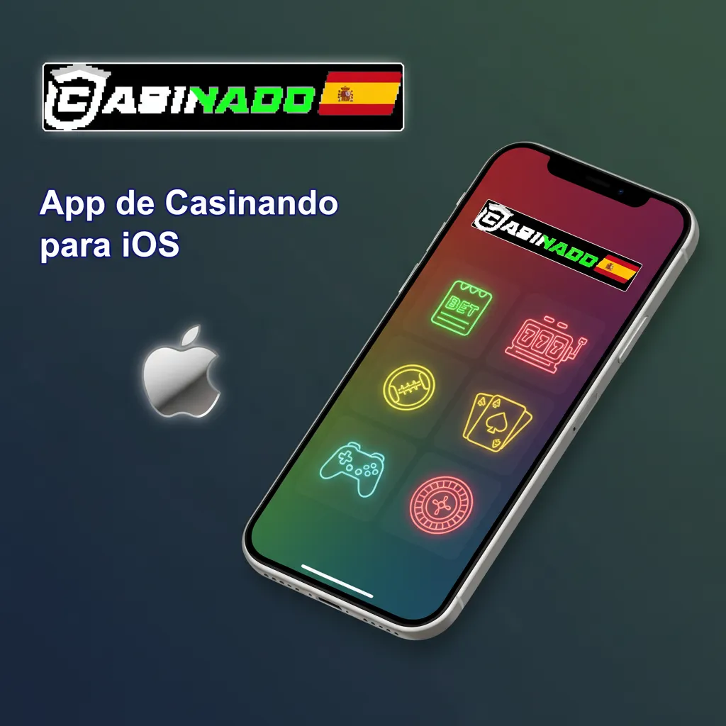 App de Casinado para iOS en iPhone y iPad: gratis, iOS 13+, apuestas en vivo, casino y pagos rápidos, 200 MB.