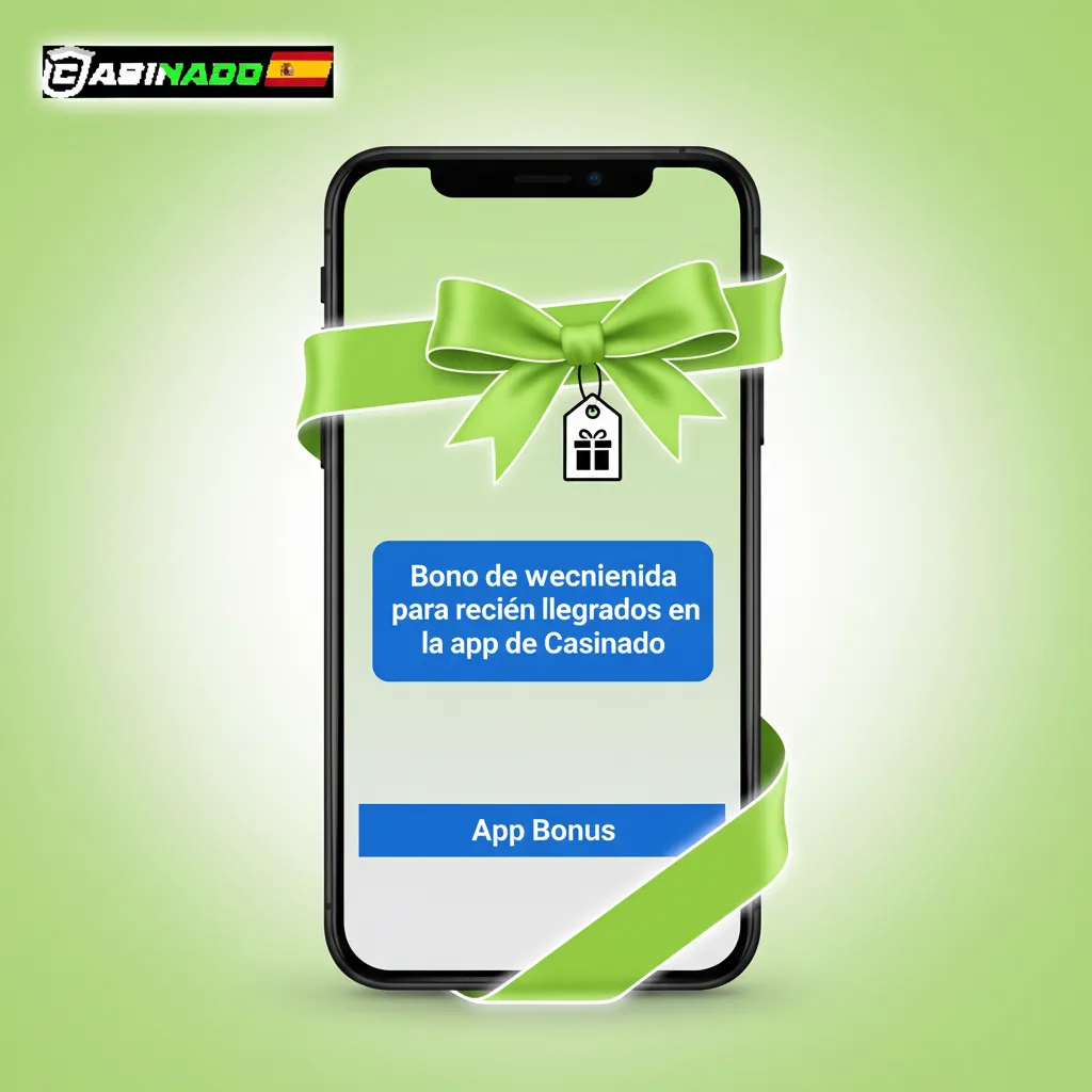 Banner en la app de Casinado: bono de bienvenida; apuestas 100% hasta 100€ o casino 100% hasta 500€ + 200 tiradas gratis.