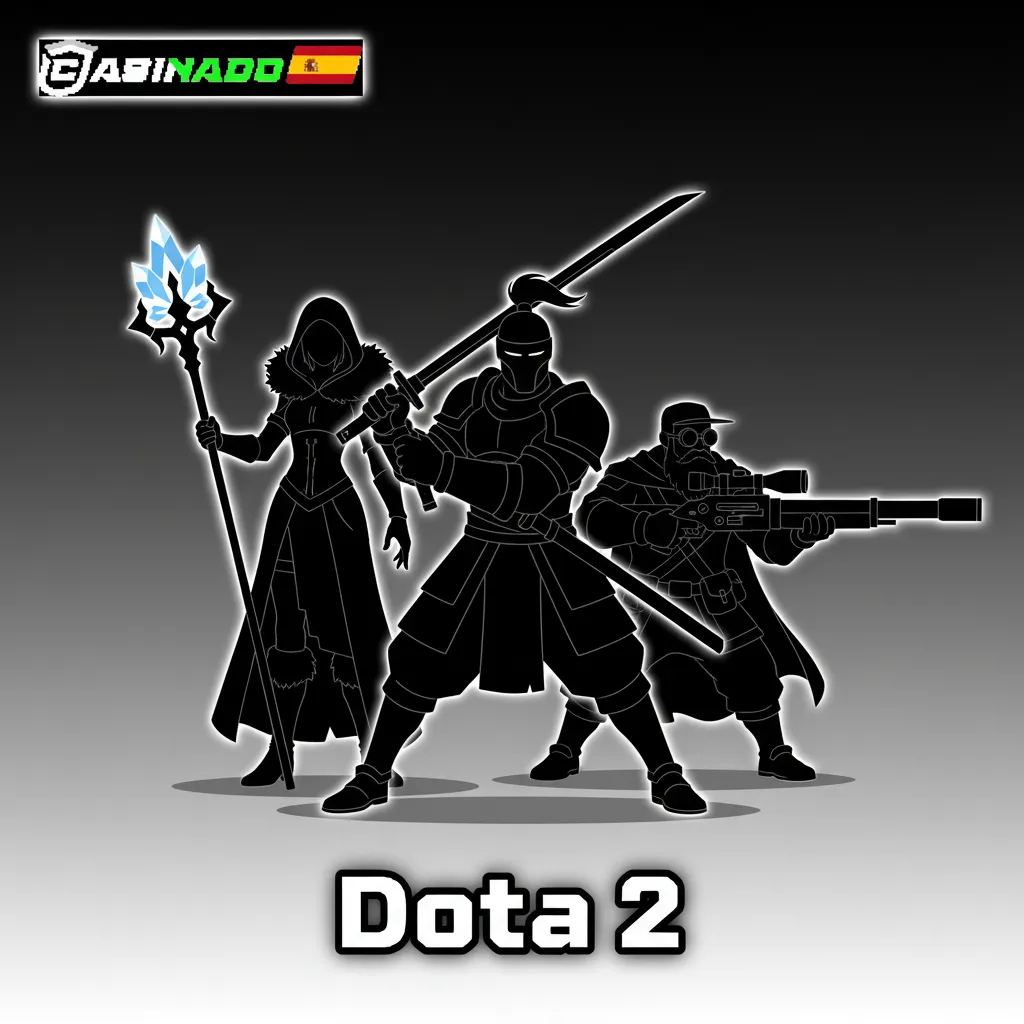 Escena de Dota 2 eSports: equipos 5v5 en teamfight, interfaz de apuestas en vivo y torneos como The International y ESL One