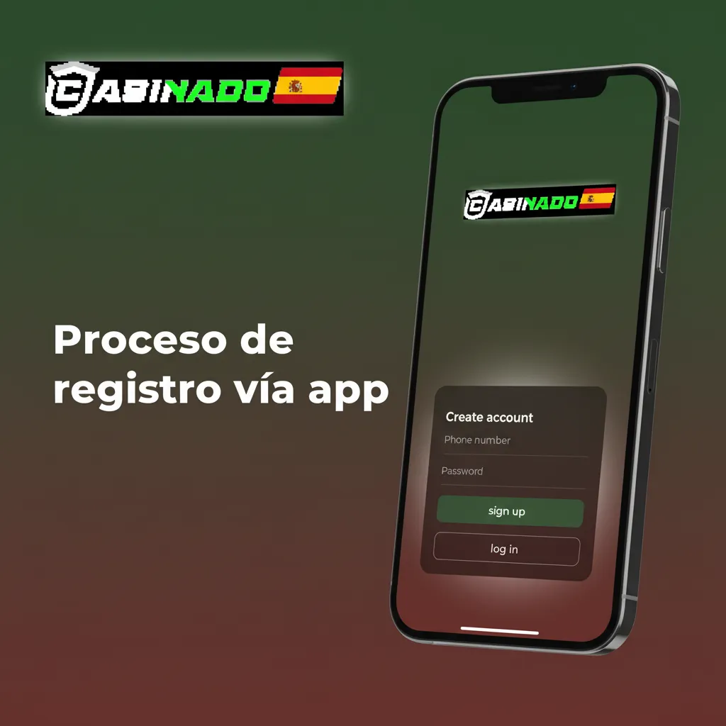 Infografía del registro en app: crear cuenta, datos, verificación SMS/email, subir DNI/NIE, límites de juego y depósito