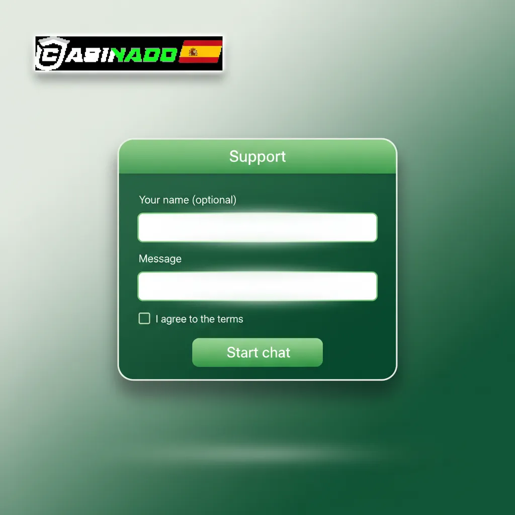 Soporte de escritorio: chat 24/7, soporte@casinado.es, +34 900 000 000 (10–22h CET), X @CasinadoES