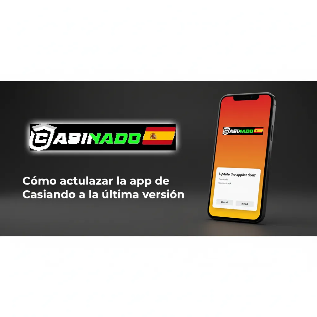iPhone con Safari y App Store, indicando actualización automática de la app Casinado para la última versión.