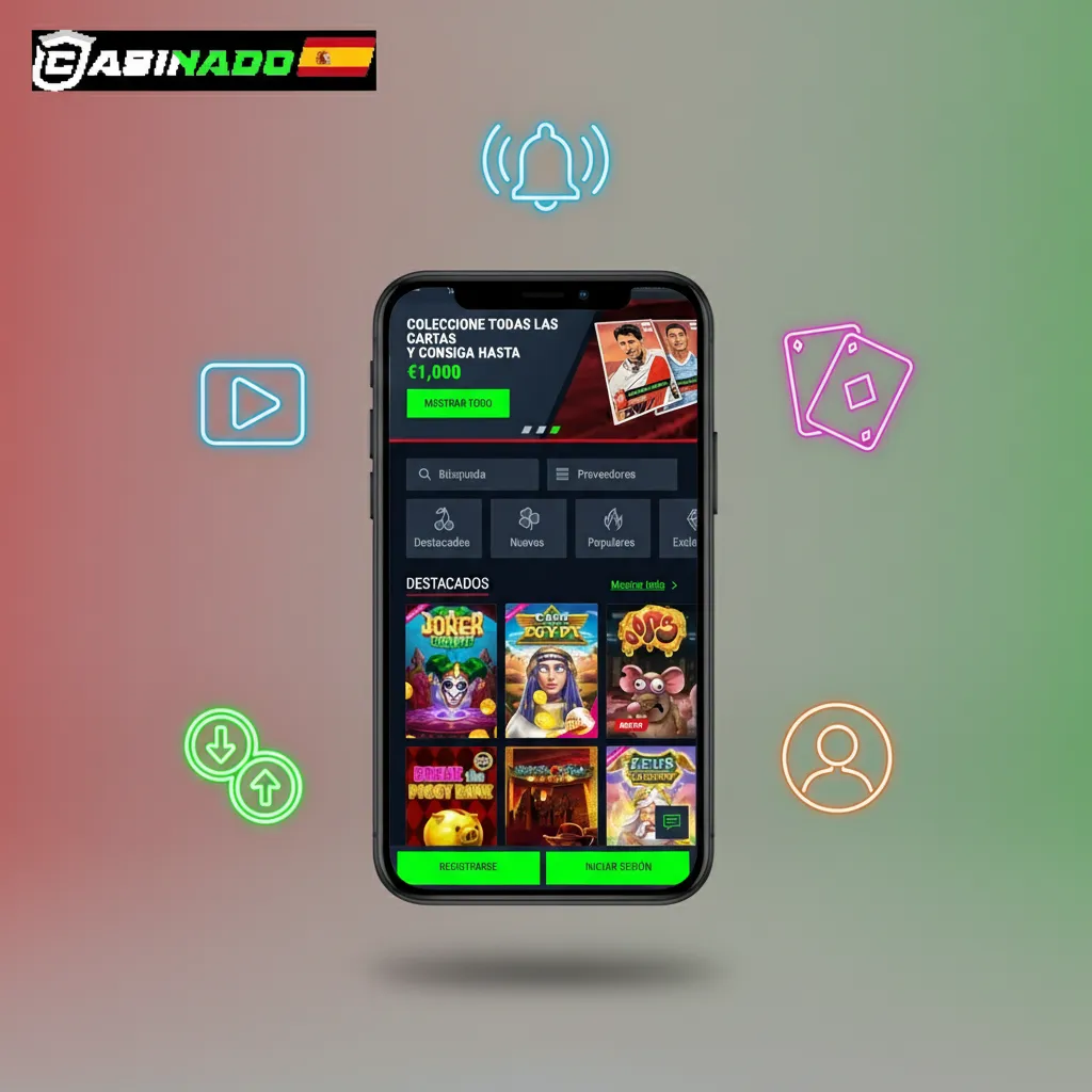 App móvil Casinado: PWA rápida, sin APK, apuestas en vivo, slots y casino, pagos seguros, soporte 24/7 en español.