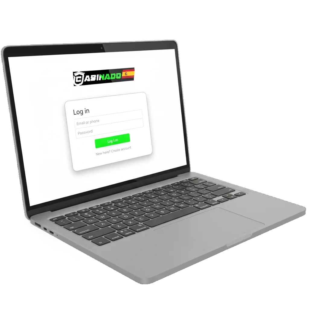 Página de inicio de sesión de Casinado para usuarios en España, con campos de correo/usuario y contraseña y opción 2FA