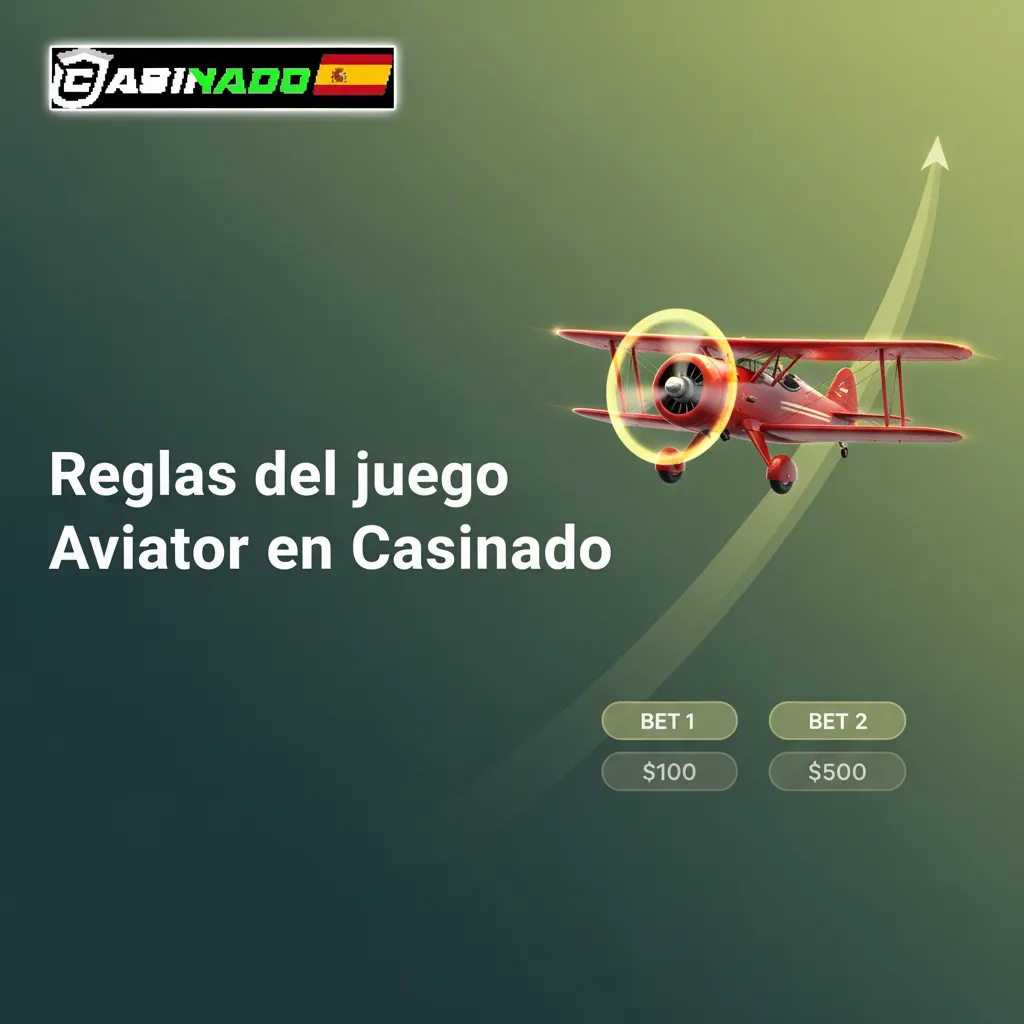 Infografía de reglas de Aviator en Casinado: avión y multiplicador en alza; cobra a tiempo, dos apuestas y auto cashout.