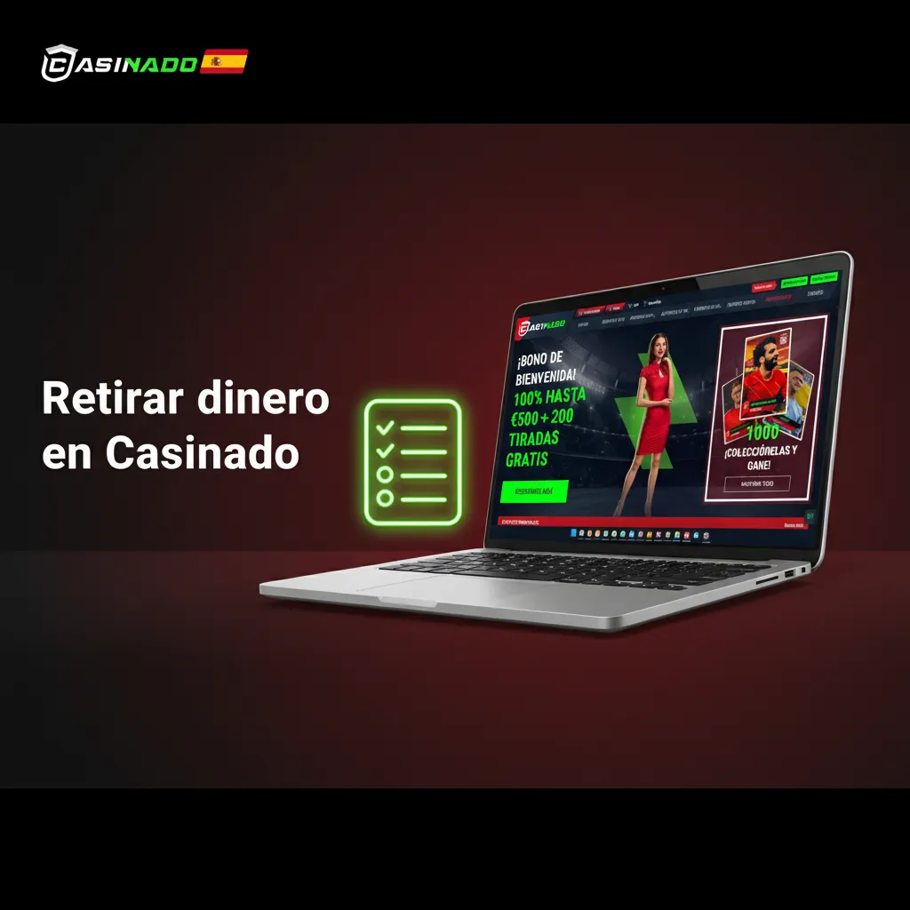 Retirar dinero en Casinado: ir a Caja, elegir mismo método, confirmar importe, enviar y revisar estado en Historial.