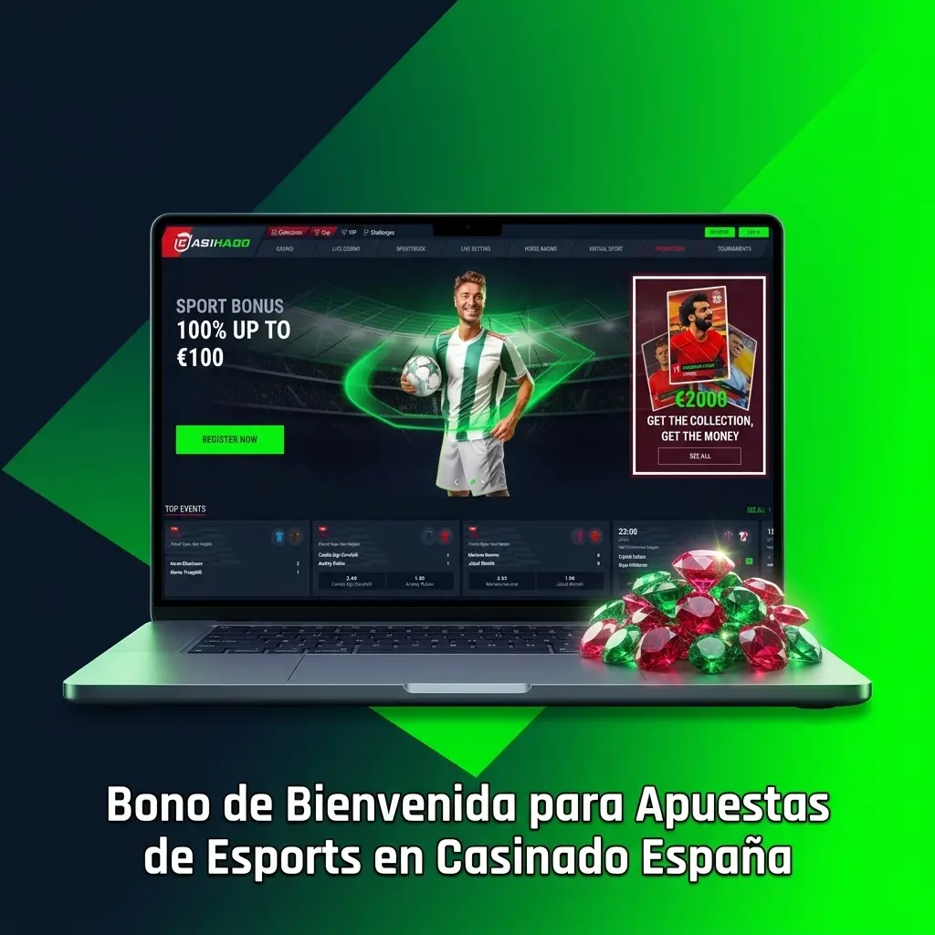 Bono de bienvenida Casinado España: 100% primer depósito hasta 500 EUR y 200 giros gratis para esports