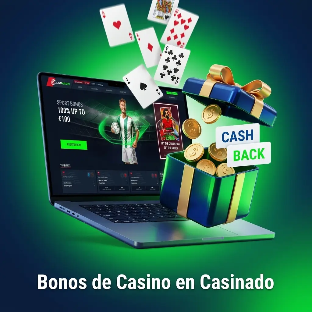 Bonos de casino en Casinado: bienvenida, giros gratis, recarga y cashback para jugadores en España