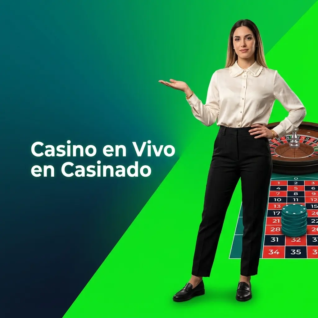 Crupier en vivo de Casinado con ruleta, blackjack y baccarat en estudios HD de Evolution y Pragmatic Play